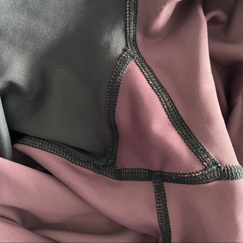 Zyia Mauve Black Pink Color Block Full Leggings S… - image 7